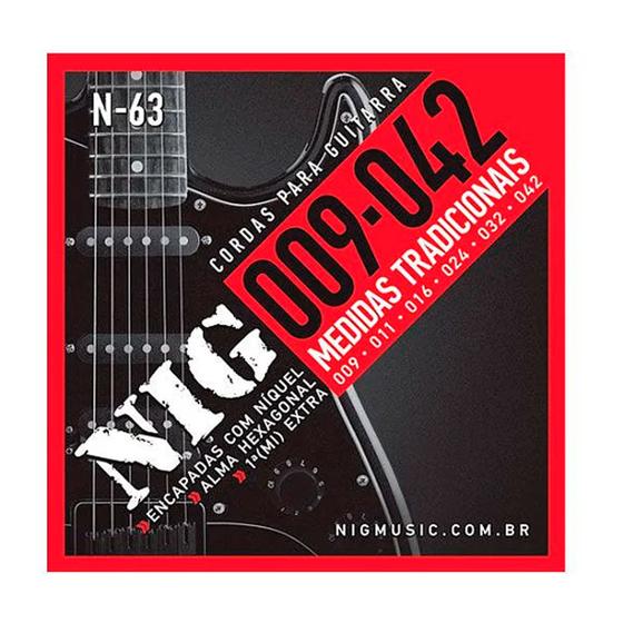 Imagem de Encordoamento Cordas Guitarra Aço 09 Nig N63 Tradicional