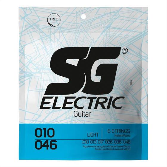 Imagem de Encordoamento Cordas Para Guitarra Sg 010 + Palheta