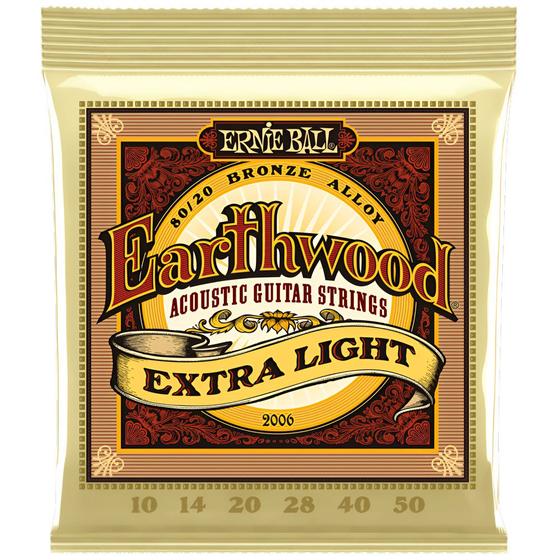 Imagem de Encordoamento Cordas Para Violão Aço Earthwood Ernie Ball 010