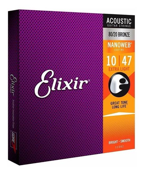 Imagem de Encordoamento Cordas Para Violão Aço Elixir Made In Usa 010