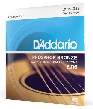 Imagem de Encordoamento D'addario Violão Aço EJ16 Phosphor Bronze .012 - .053 Light Gauge