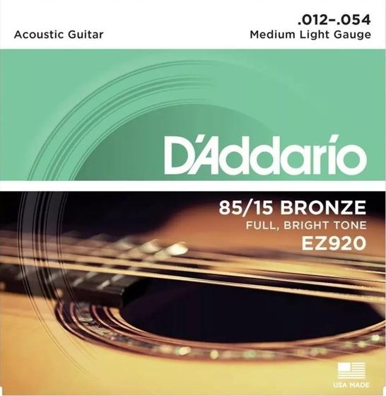 Encordoamento Daddario -- Violão Aço .012 -- EZ-920 - Daddário - Cordas  para Violões - Magazine Luiza