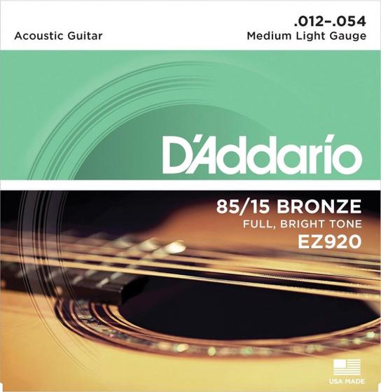 Encordoamento De Aço Para Violão Ez920 6 Cordas Medium Light .012-.054 Menor preço em Encordoamento De Aço Para Violão Ez920 6 Cordas Medium Light .012-.054