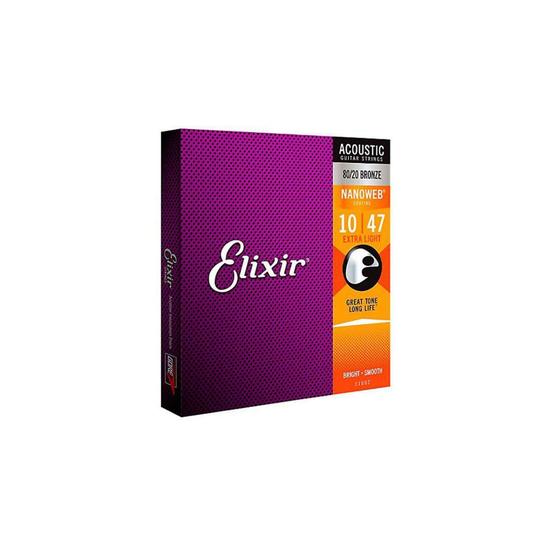 Imagem de Encordoamento Elixir Nanoweb 010 ExtraLight para Violão