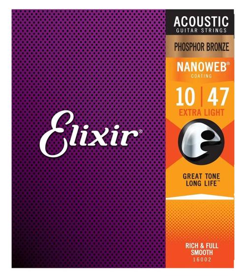 Imagem de Encordoamento Elixir Violão  Aço PHOSPHOR BRONZE NANOWEB