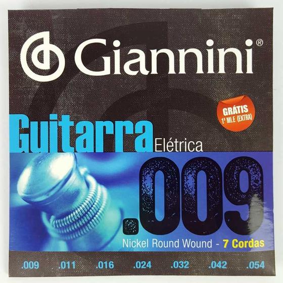 Imagem de Encordoamento Giannini 09 Para Guitarra 7 Cordas