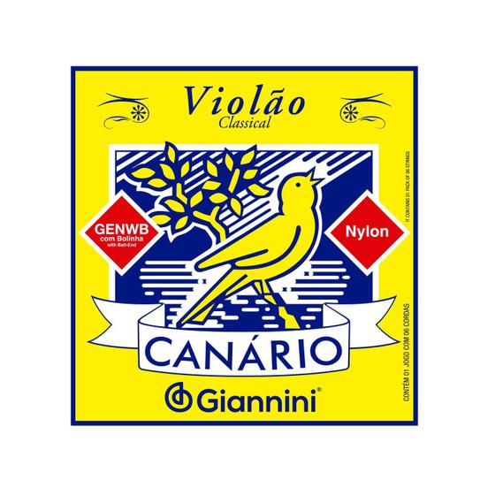 Encordoamento Giannini Canário Violão Nylon C/Bolinha GENWB Menor preço em Encordoamento Giannini Canário Violão Nylon C/Bolinha GENWB