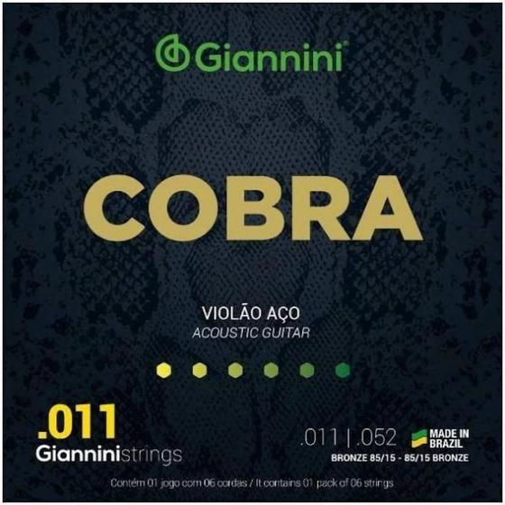 Imagem de Encordoamento Giannini Cobra para Violão .011 Bronze GEEFLK