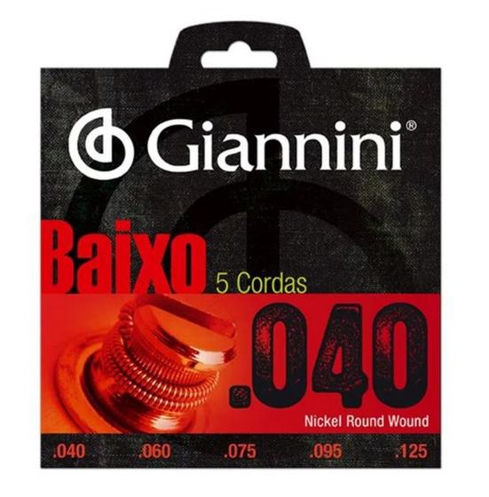 Encordoamento Giannini GEEBRL5 040 para contrabaixo de 5 cordas Menor preço em Encordoamento Giannini GEEBRL5 040 para contrabaixo de 5 cordas