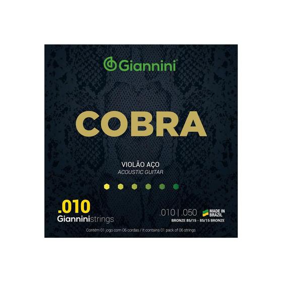Menor preço em Encordoamento Giannini P/ Violão GEEFLE 010 Bronze 85/15