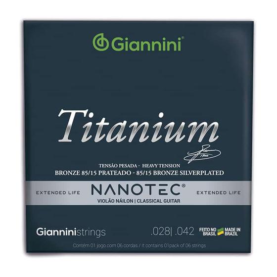 Imagem de Encordoamento Giannini Titanium Nanotec Violão Nylon .028 Pesada GENWTA PN