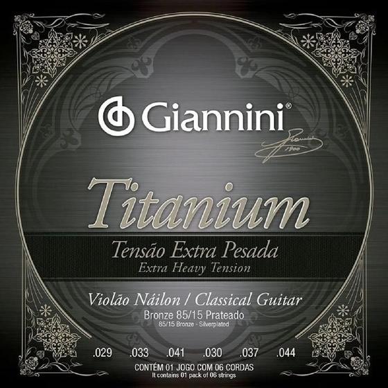 Imagem de Encordoamento giannini violao genwxta titanium 85/15 prateado