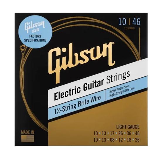 Imagem de Encordoamento Gibson Guitarra 12 Cordas 010 046 Brite Wire