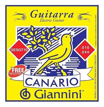 Imagem de Encordoamento Guitarra .010 Giannini Canário 1ª (Mi) Extra