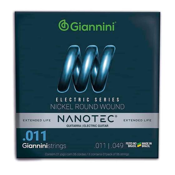 Imagem de Encordoamento Guitarra 011 Giannini NANOTEC GEEGST11PN