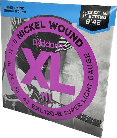 Imagem de Encordoamento Guitarra 09-42 Exl120-B D'Addario Nickel Wound