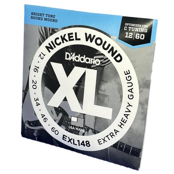 Imagem de Encordoamento Guitarra 12-60 Exl148 D'Addario Nickel Wound