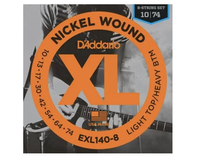 Imagem de Encordoamento guitarra d addario 010 exl140-8 8 cordas