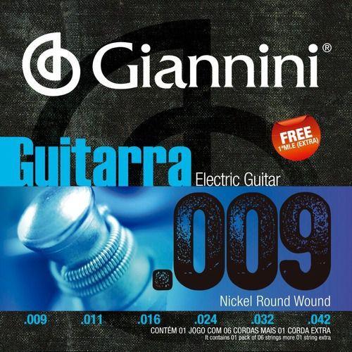 Imagem de Encordoamento Guitarra Giannini 009 Mizinha Extra Geegst9