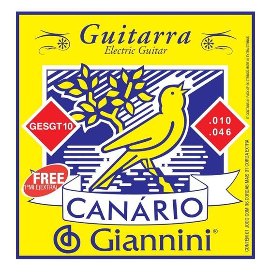 Imagem de Encordoamento Guitarra Giannini Gesgt10 0.010 Canario