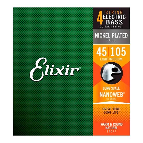Imagem de Encordoamento Híbrido Baixo 4 Cordas .045 Elixir Nanoweb