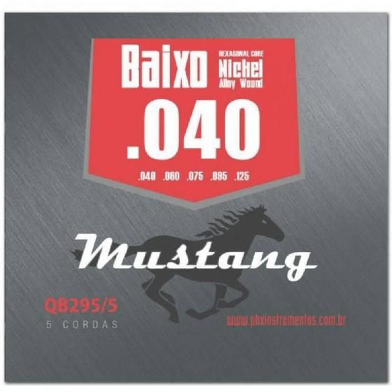 Imagem de Encordoamento Mustang para Contrabaixo Niquelado 5 Cordas 040 QB295-5 - Phx