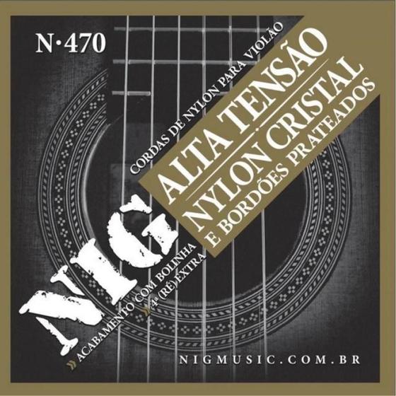 Imagem de Encordoamento NIG Violão Nylon Tensão Alta N470 C/ Bolinha