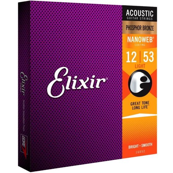 Imagem de Encordoamento P/ Violão Phosphor Bronze Nanoweb Profissional Original Elixir