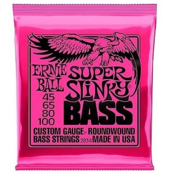 Imagem de Encordoamento para Baixo Ernie Ball Super Slinky 4 cordas 045- 100