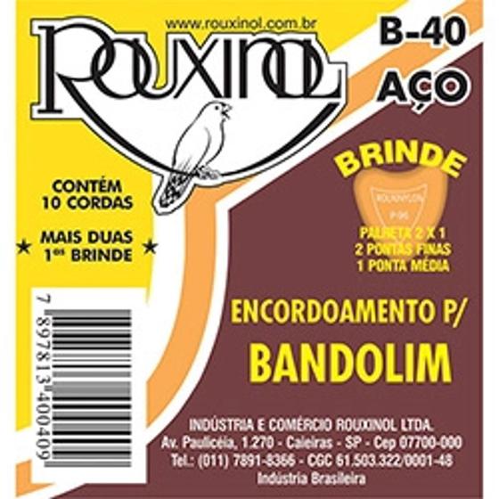 Imagem de Encordoamento para Bandolim 010 Aço Rouxinol B40 (com 10 cordas) - com laço