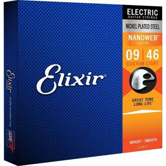 Imagem de Encordoamento Para Guitarra .009 Nanoweb 12027 Custom Light Elixir