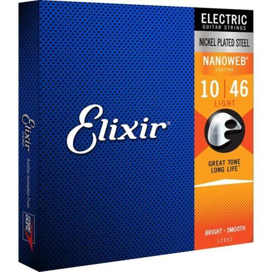 Imagem de Encordoamento Para Guitarra .010 Light Nanoweb 12052 Elixir