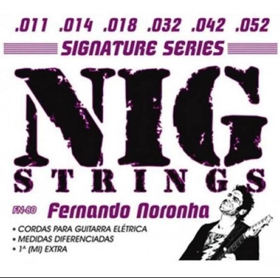 Imagem de Encordoamento Para Guitarra 011-052 - Fernando Noronha - 1 Mi Extra + Palheta NIG