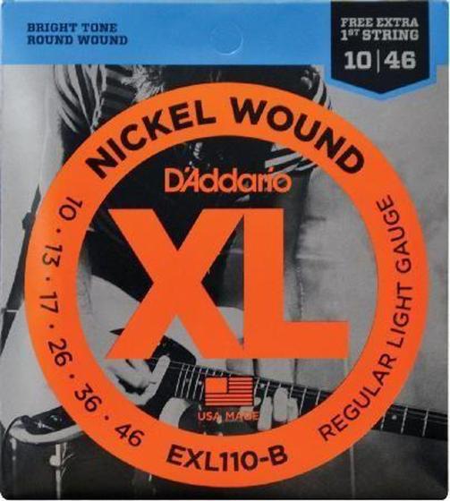 Imagem de Encordoamento para Guitarra - EXL110-B 6 Cordas Regular LIGHT .010-.046 - Corda MI EXTRA - DAddario