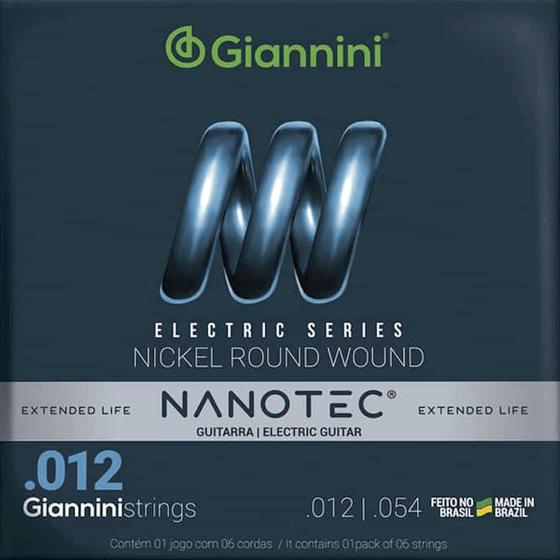 Imagem de Encordoamento Para Guitarra Nanotec 0.012 GEEGST12 PN - Giannini