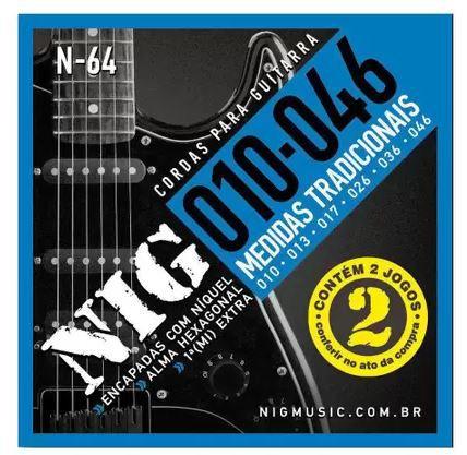 Imagem de Encordoamento Para Guitarra Nig N64  010-042 Pack com 2 Jogos