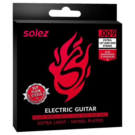 Encordoamento Para Guitarra Solez SLG9 DLP .009 Menor preço em Encordoamento Para Guitarra Solez SLG9 DLP .009