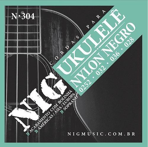 Imagem de Encordoamento para ukulele soprano nylon preto nig n-304