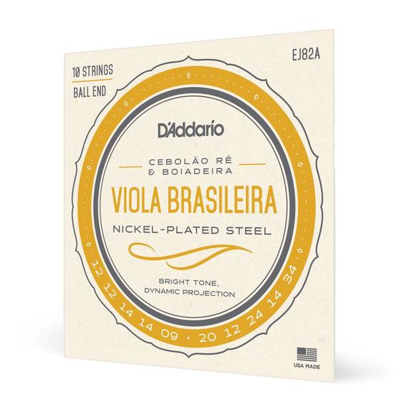 Imagem de Encordoamento Para Viola Brasileira Cebolão RE/Boiadeira D'Addario Nickel Plated Steel EJ82A