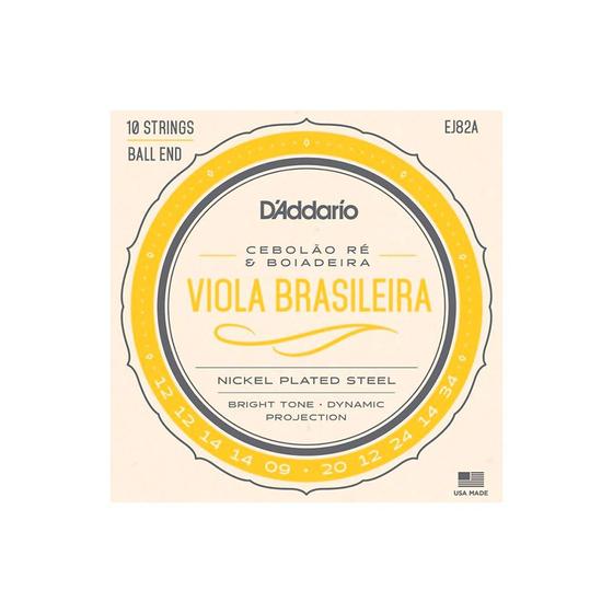 Imagem de Encordoamento para viola d'addario ej82a cebolão em ré 027358