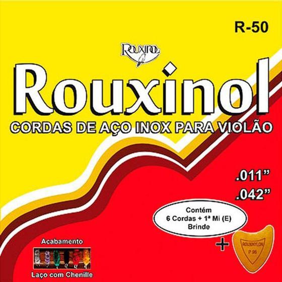 Imagem de Encordoamento Para Violão Aço Com Chenilha R50 Rouxinol