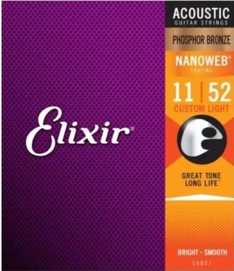 Imagem de Encordoamento Para Violão Aço Elixir 011 Phosphor Bronze