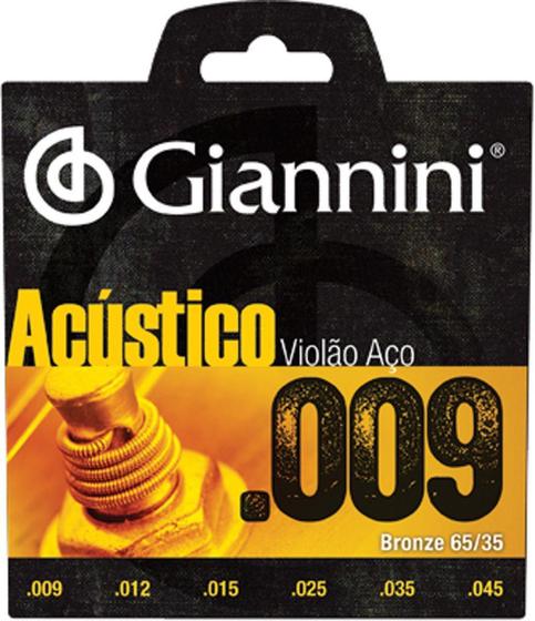 Imagem de Encordoamento para violão acústico aço .009 bronze geswal - GIANNINI