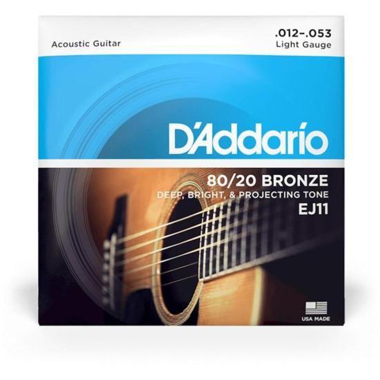 Imagem de Encordoamento Para Violão D Addario EJ11 Aço Ligh 80/20 Bronze .012