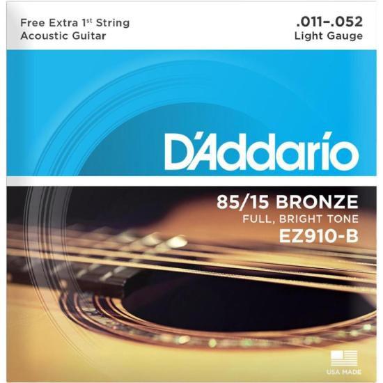 Imagem de Encordoamento Para Violão D Addario EZ910 Aço .011 Bronze