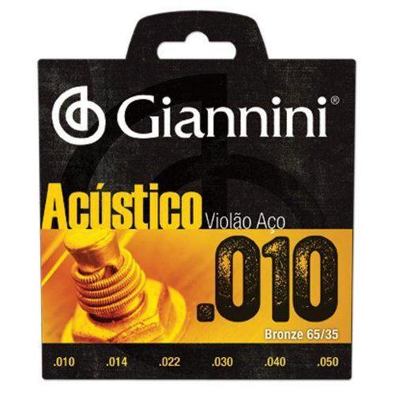 Imagem de Encordoamento para Violao Geswam Serie Acustico ACO 0.10 Giannini