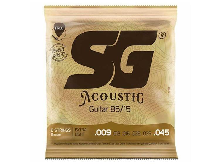 Imagem de Encordoamento para Violão SG Strings Aço 009 Bronze