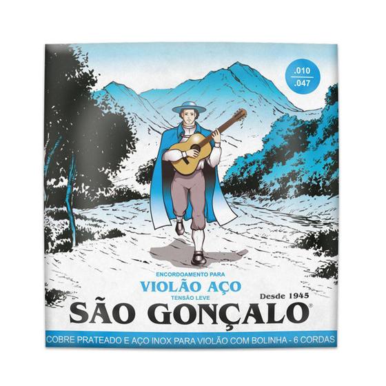 Imagem de Encordoamento São Gonçalo .010/.047 Aço Leve Para Violão