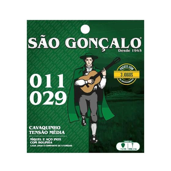 Imagem de Encordoamento sao goncalo p/ cavaco 0.011 pack c/ 3 unidades