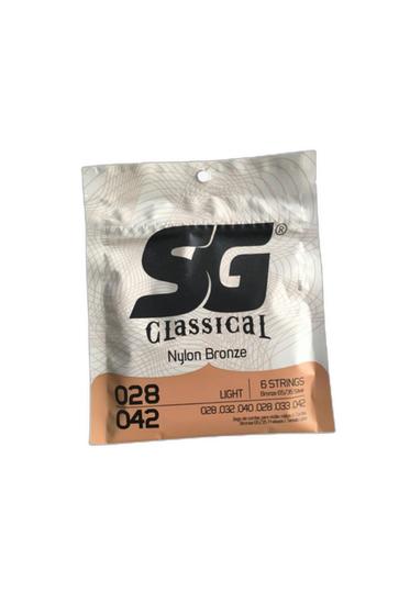 Imagem de Encordoamento SG Nylon Bronze 65/35 Prata Tensão Leve sem Bolinha para Violão